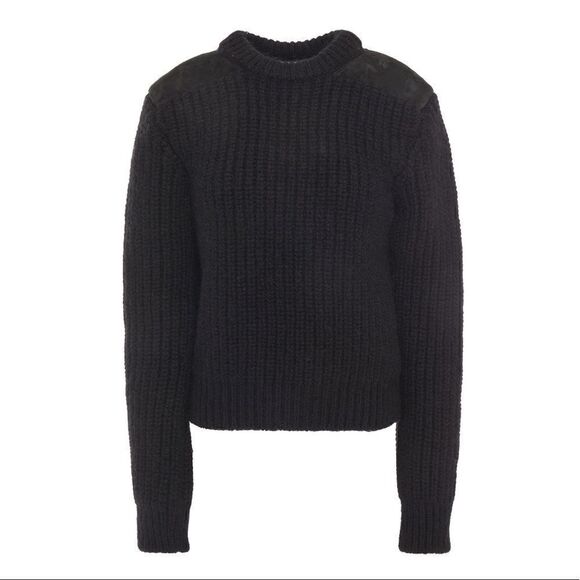 ⭕️ YSL SAINT LAURENT Sweater Black Wool Suede - Picture 1 of 12